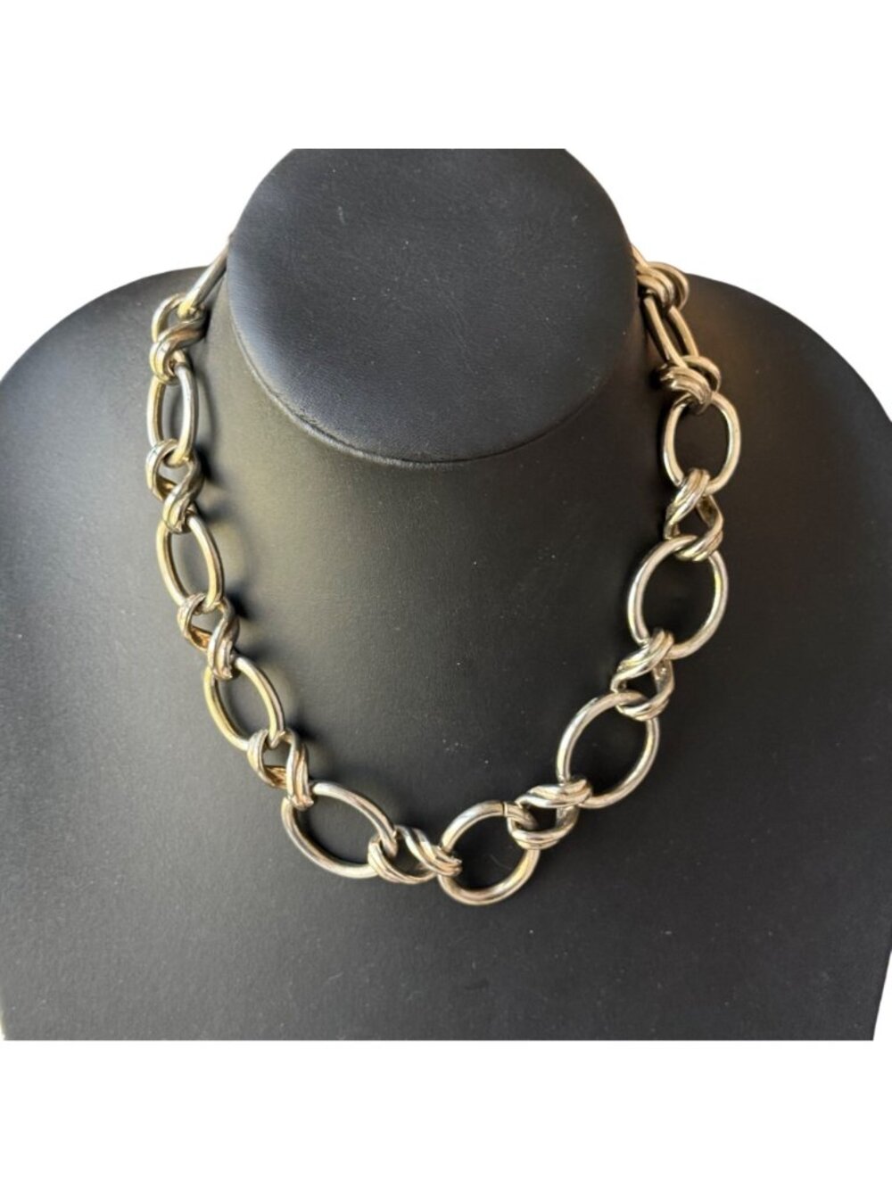 Banana Republic Necklace Statement Y2K Chunky Chain Silver Tone 18 inches - Picture 5 of 7